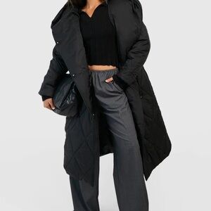 Boohoo Charcoal Quilted Jacket